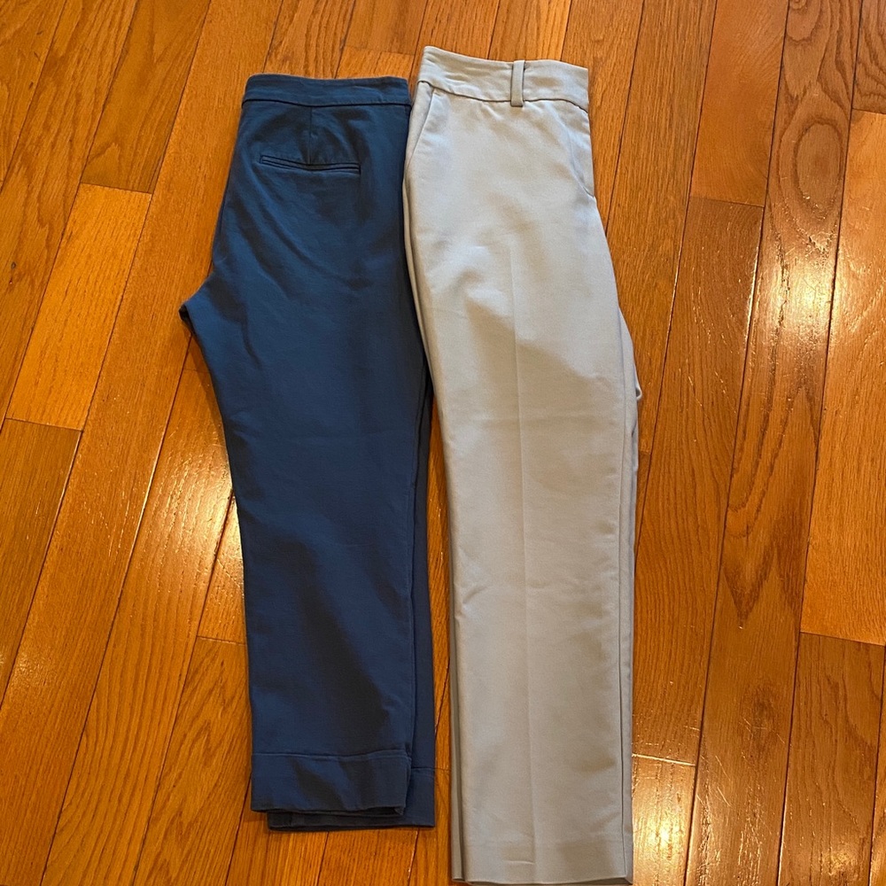 Ann Taylor Factory Grey Regular Pant & Blue Cropped Pant
